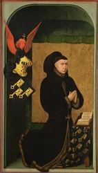 The Donor, Chancellor Nicholas Rolin, Kneeling in Prayer, from the reverse of the Last Judgement polyptych, c.1445-50